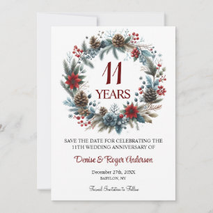 11th Wedding Anniversary Winter Save The Date