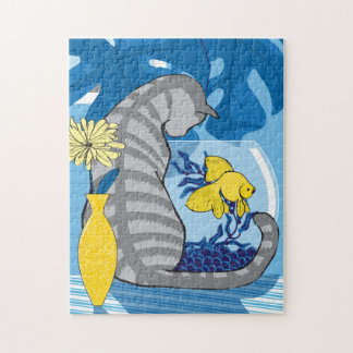 11x14 Cat & Goldfish Puzzle for Colorblind People