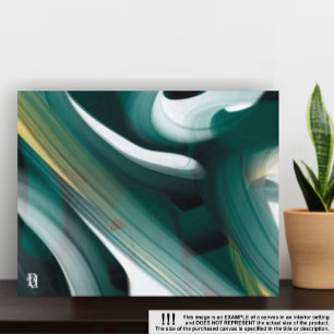 11x14" Trend Abstract Art Canvas Black White Green Print