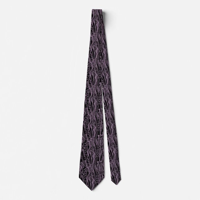 120115 - Black on Mauve b38fb1 Tie (Front)
