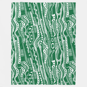 120115 - Forest Green on White Fleece Blanket