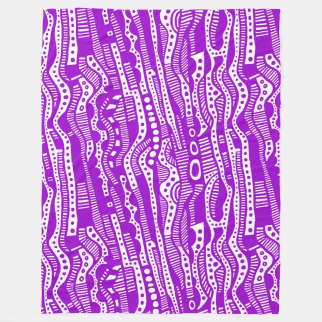 120115 - Purple on White Fleece Blanket (Front)
