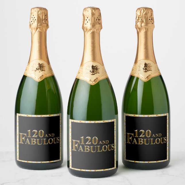 120 Birthday  Sparkling Wine Label (Bottles)