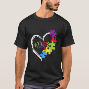 120 Days Heart 120th Day Of School Teacher Autism  T-Shirt