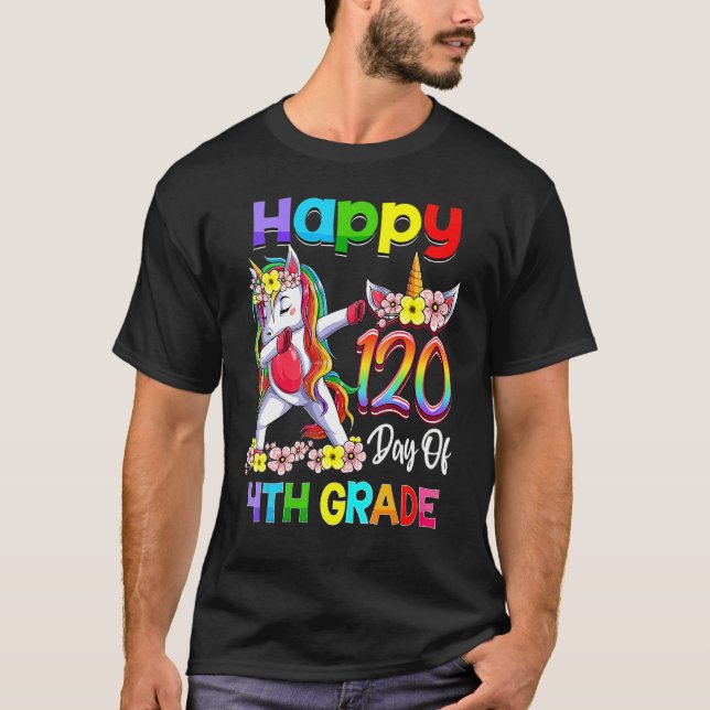 120 Days Of 4th Grade - 120th Day Of School Dabbin T-Shirt (Front)