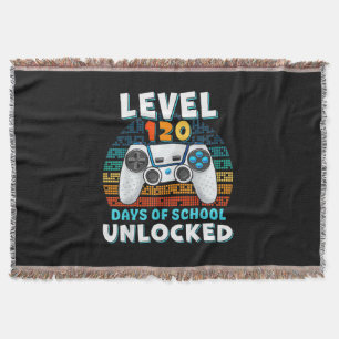 120 Days Of School Level Unlocked Throw Blanket