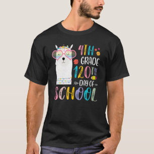 120th day of School No Prob Llama 120 Days Of 4th T-Shirt