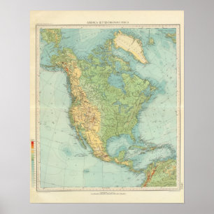 12122 North America Physical Poster