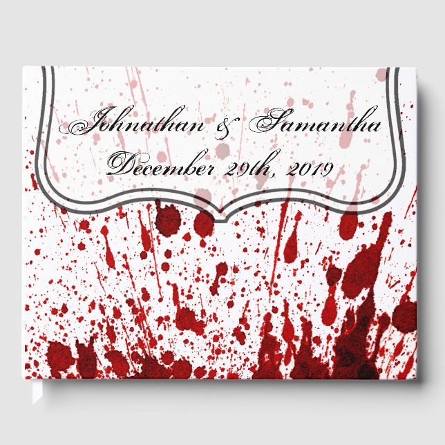 122 Page Wedding Guestbook Blood Splatter Vampire (Front)