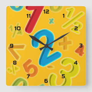 123 Math Square Wall Clock