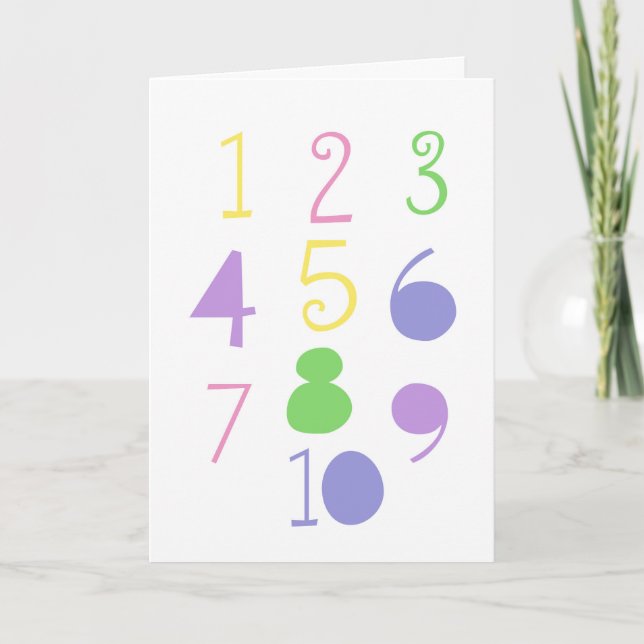123 Number print birthday card (Front)