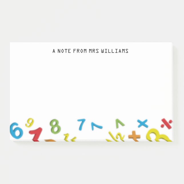 123 numbers Maths Personalised Post-it Notes (Front)