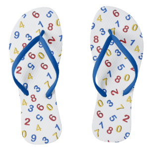 123 Numbers Red Yellow Blue Jandals
