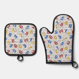 123 Numbers Red Yellow Blue  Oven Mitt & Pot Holder Set