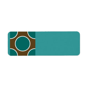 124 RETRO COLORS BROWN TEAL WHITE POLKADOTS PATTER