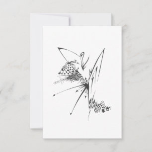 126 Black White Abstract Tribal Tattoo Art Thank You Card
