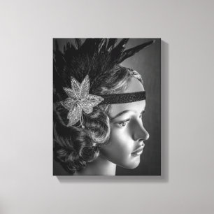 1289-1920's Flapper with Headband Canvas Print