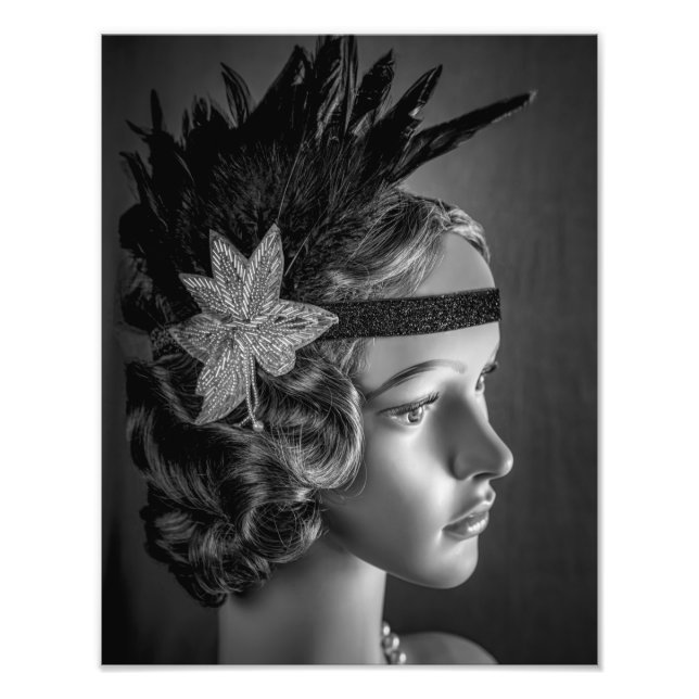 1289-1920's Flapper with Headband Photo Print (Front)