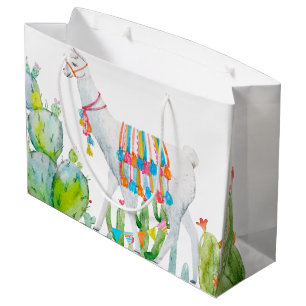 12.5lx4wx9h Large Gift Bag Boho Llama Bohemian Cac