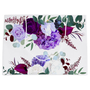 12.5lx4wx9h Large Gift Bag Lavender Hibiscus on