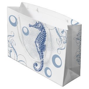 12.5lx4wx9h Large Gift Bag Seahorse Ocean Beach