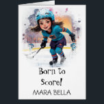 *~* 12  AP94 Cute Hockey Girl Personalise Birthday<br><div class="desc">Energetically Enhanced Cute Feisty Little Girl playing hockey on ice. BIRTHDAY CARD Personalise and Customise to your liking. The AGE , NAME EVENT TITLE and MESSAGES can be changed to your liking Search AP94 for other sports related items OR type "anna rosa" xxxxxx for my work. Substitute the xx's for...</div>