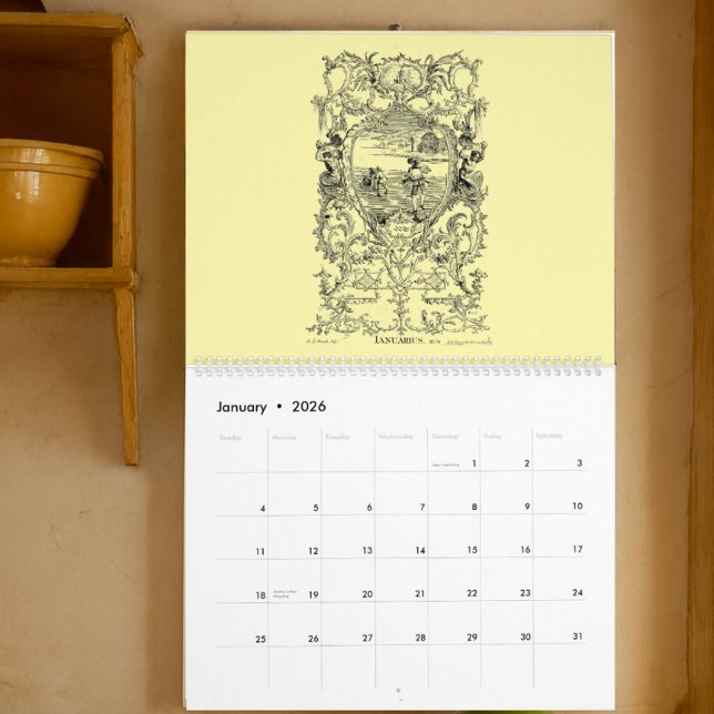 12 Baroque Rococo 18th Century Cartouches Calendar (Creator Uploaded)