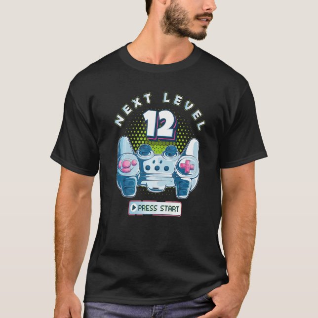 12 Birthday Gamer Next Level 12 Gaming Controller  T-Shirt (Front)