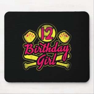 12 Birthday Girl For Cool Softll Girls 12th Birthd Mouse Pad