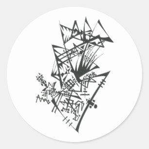 12 Black White Abstract Tribal Tattoo Art Classic Round Sticker