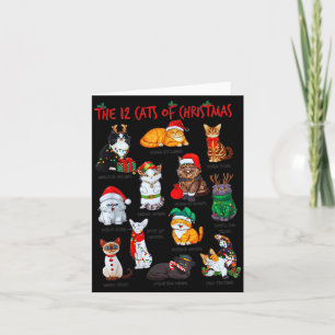 12 Cats Of Christmas Funny Holiday Xmas Cat Lover  Card