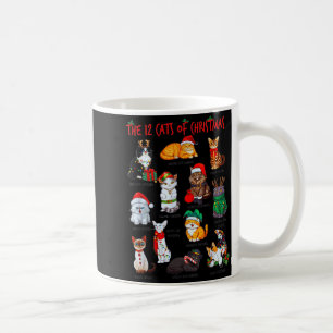 12 Cats Of Christmas Funny Holiday Xmas Cat Lover Coffee Mug
