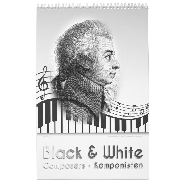 12 Composers Portraits in "Black & White" Calendar (Cover)