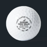 12 Custom Photo Text Budget Promotional Golf Balls<br><div class="desc">Design, create, make your own custom personalised budget value promo Golf Balls (box of 12 - large pack) with your logo or photo plus name and contact details text customised with an easy to use template. These fully customisable gift and promotional golf balls allow you to easily personalise with your...</div>