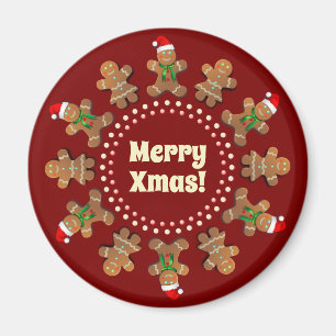 12 Dancing Gingerbread Cookies Magnet
