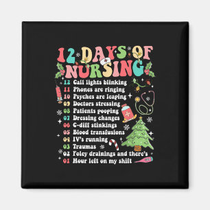12 Day Of Nursing Hospital Christmas Nurse Xmas Ni Magnet