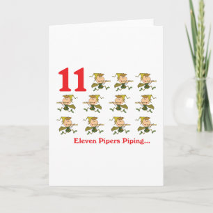 12 days eleven pipers piping holiday card