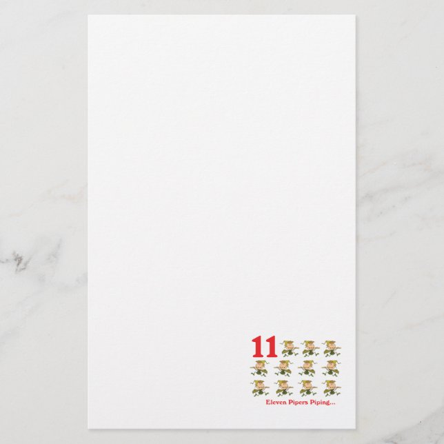 12 days eleven pipers piping stationery (Front)