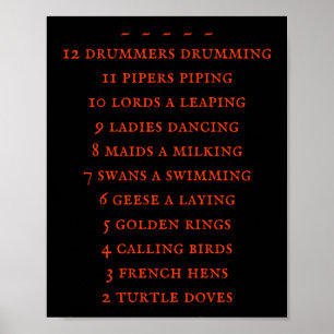 12 Days Lyrics Boys T Shirt Poster