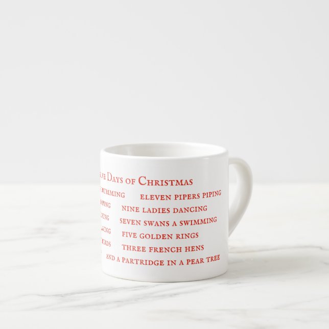 12 DAYS LYRICS Espresso Cup  (Front Right)