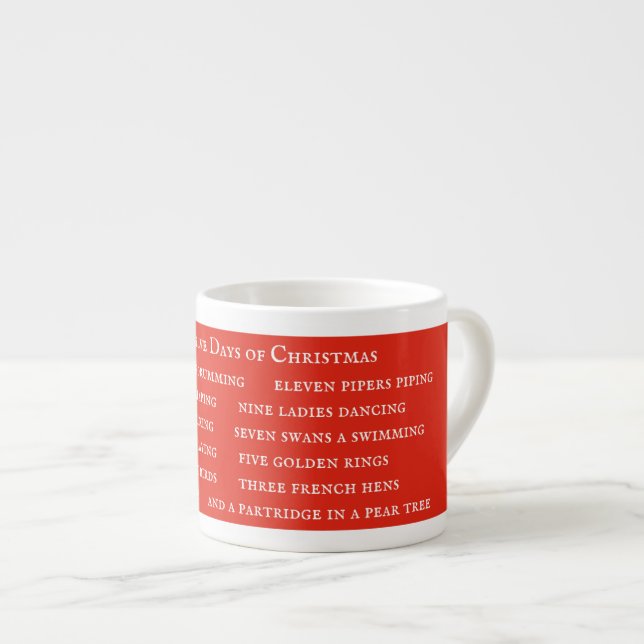 12 DAYS LYRICS Espresso Cup / Red (Front Right)