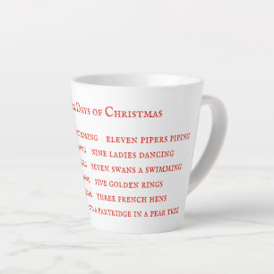 12 DAYS LYRICS Latte Mug