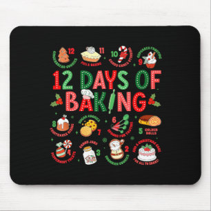 12 Days Of Baking Baker Christmas Cook Chef Baking Mouse Pad