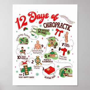 12 Days Of Chiropractic Christmas Chiropractor  Poster