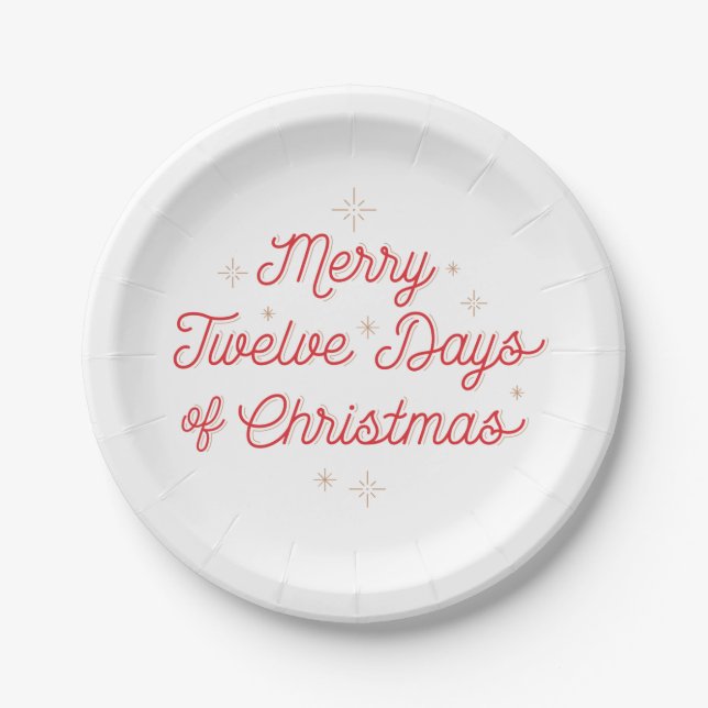 12 Days of Christmas 7" Paper Plates (Front)