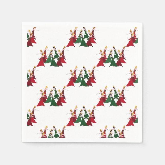 12 Days of Christmas 9 Ladies Dancing Napkin (Front)