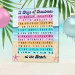 12 Days of Christmas at the Beach Retro Tropical<br><div class="desc">Celebrate the holiday season in tropical style with this '12 Days of Christmas at the Beach' ornament. Infuse your Christmas decor with the spirit of sun-soaked shores, warm sand, and a gently waving palm tree. This charming piece combines the traditional Christmas carol with a playful beach theme, creating a unique...</div>