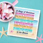 12 Days of Christmas at the Beach Retro Tropical Napkin<br><div class="desc">Experience a wave of coastal holiday cheer with these '12 Days of Christmas at the Beach' party napkins! Featuring playful, retro artwork and original lyrics that put a tropical twist on the traditional Christmas carol, these napkins are sure to deliver a dose of holiday humour and bring a splash of...</div>