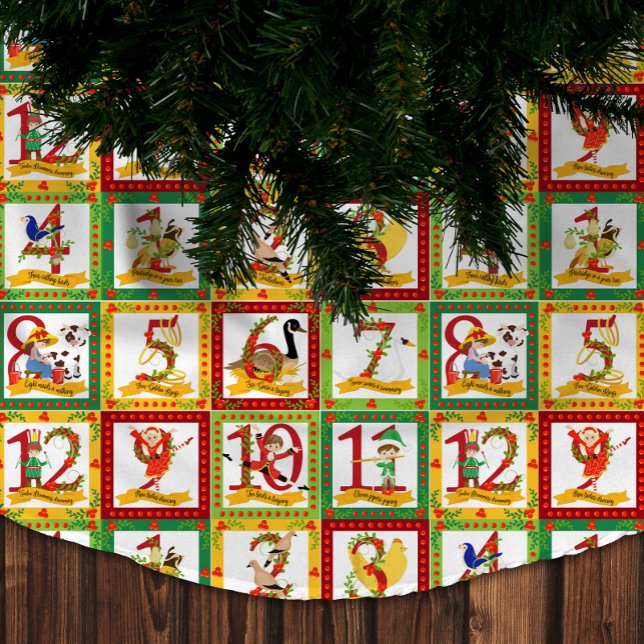12 Days of Christmas Brushed Polyester Tree Skirt (12 Days of Christmas Brushed Polyester Tree Skirt)