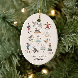 12 Days of Christmas Ceramic Tree Decoration
